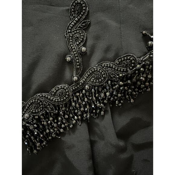 VTG Isabelle Allard Statement Strapless Beaded Black Dress Sz 42 France Pockets - Picture 10 of 12